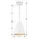 preview thumbnail 3 of 6, Alston 2 Light Matte White & Antique Gold Chandelier - 10'' W x 13.88'' H