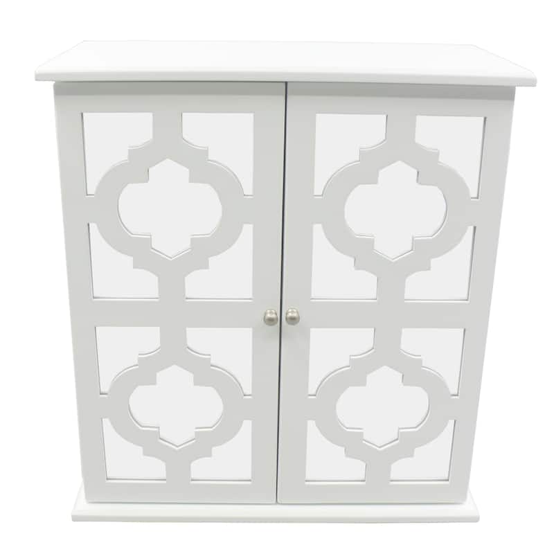 Modern Mirrored Door Jewelry Box - N/A