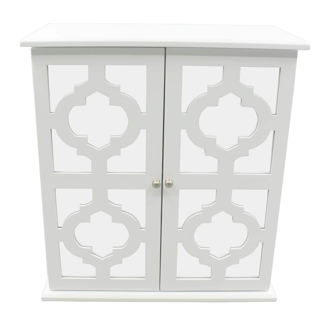 Modern Mirrored Door Jewelry Box - N/A