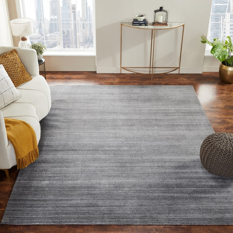 Grey Fog Wool/Viscose Handmade Area Rug