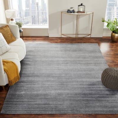 Grey Fog Wool/Viscose Handmade Area Rug