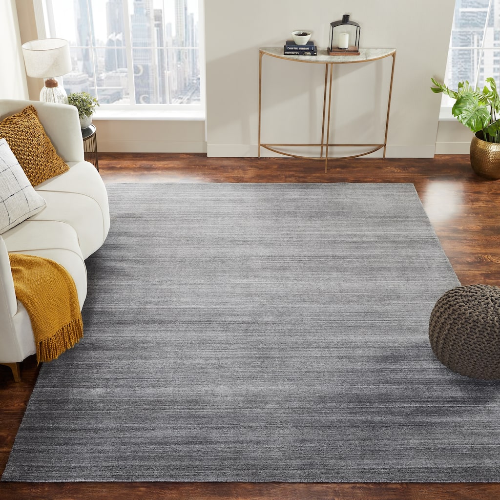 Grey Fog Wool/Viscose Handmade Area Rug