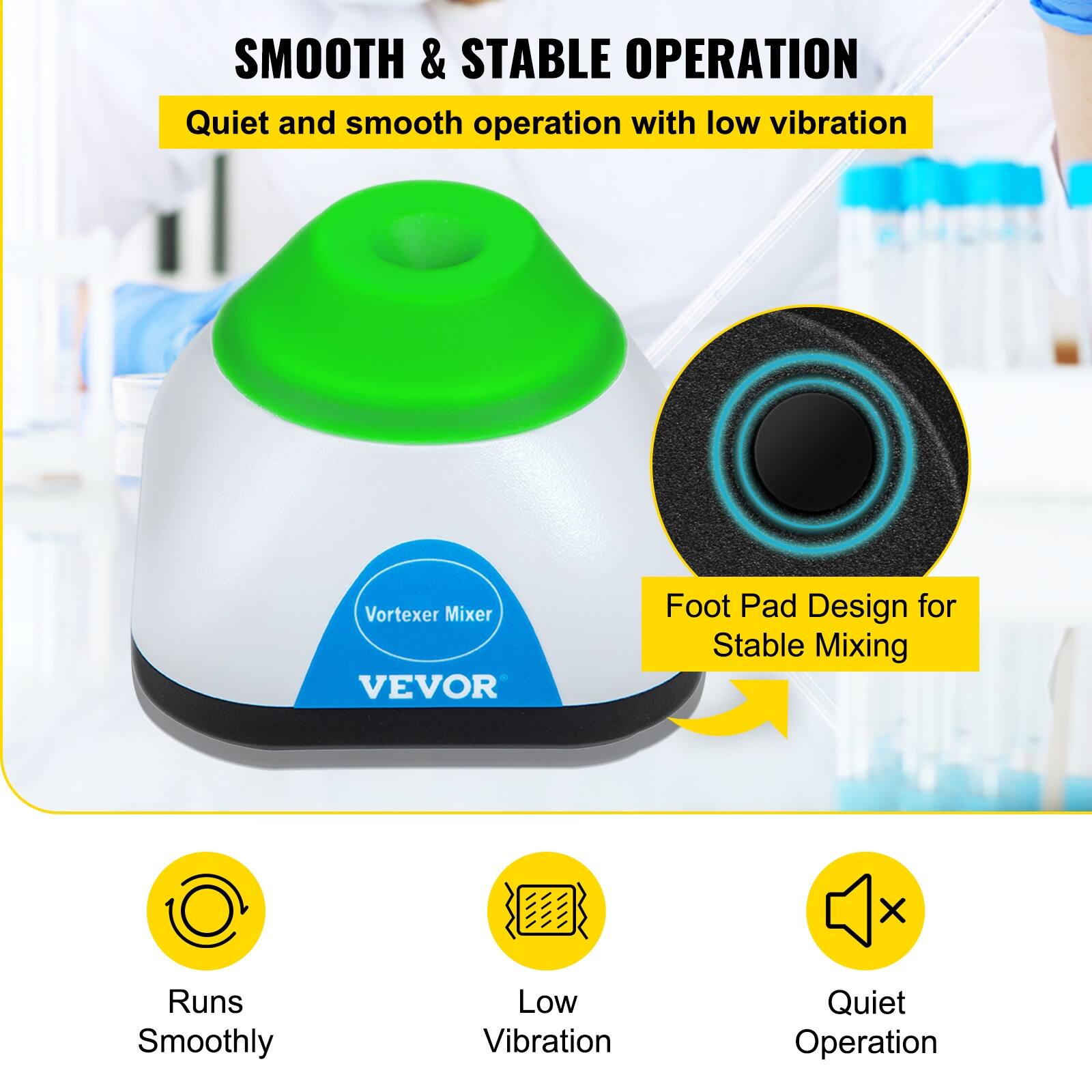 VEVOR Vortex Mixer,3000RPM Mini Vortex Mixer Shaker,6mm Orbital