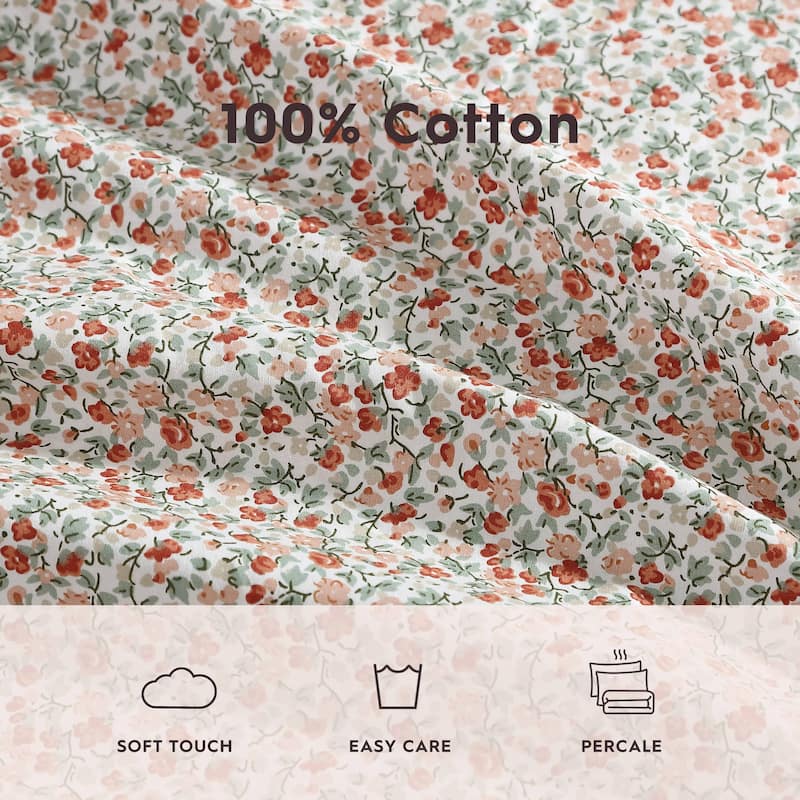 Laura Ashley Printed Cotton Percale Sheet Set