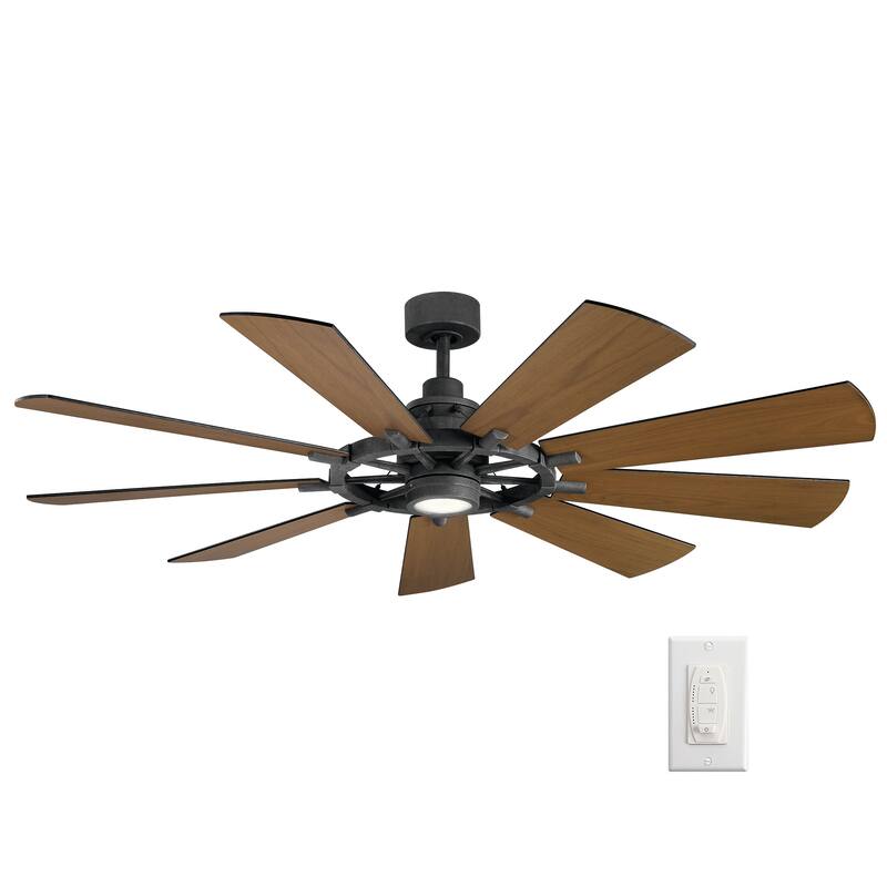Gentry 65-inch LED Ceiling Fan (3-finish options) - Black