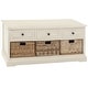 preview thumbnail 66 of 87, Cream, Teal, White or Brown Wood 2 Baskets and 1 Drawer Storage Unit - 16 x 13 x 28