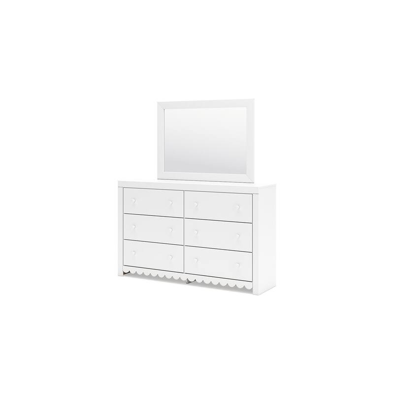 Signature Design by Ashley Mollviney White Dresser and Mirror