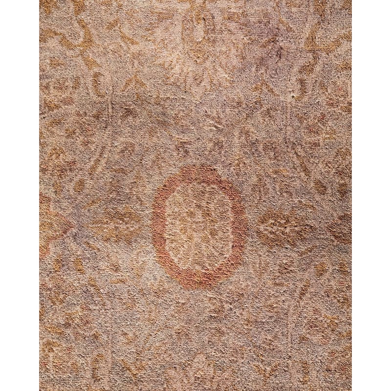 Overton Handknotted Wool Vintage Inspired Contemporary Overdyed Beige Area Rug - 15' 8" x 9' 3"