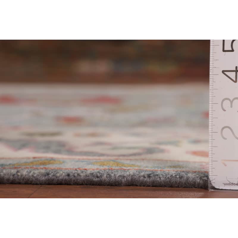 Floral Oushak Indian Area Rug Handmade Wool Carpet - 7'11" X 10'0"