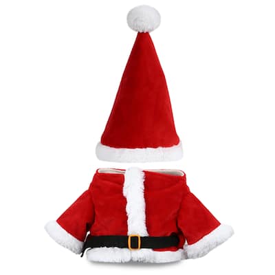 DolliBu Santa Claus Plush Dress Up Set for Teddy Bear Plush Toy, Large - 7 to 12 inches