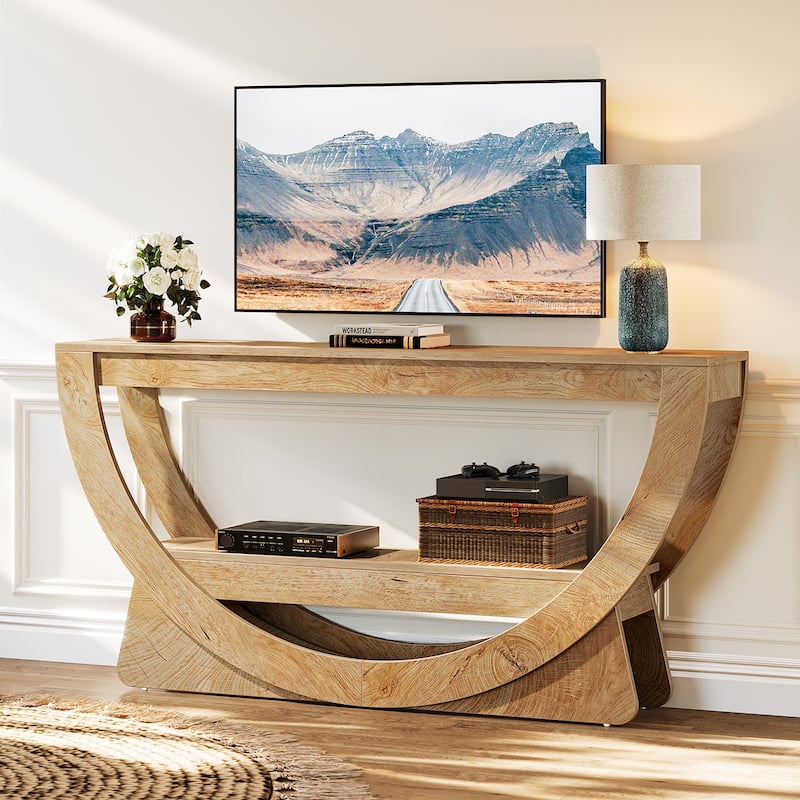 TV Stand with Storage Shelves for 55-75 Inches Television