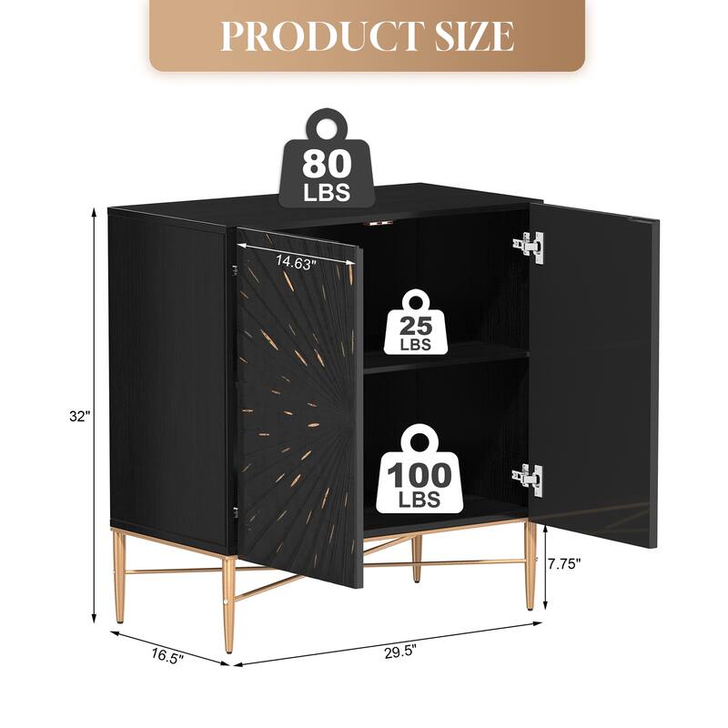 2 Door Vintage Accent Cabinet