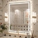 preview thumbnail 117 of 161, Large LED Bathroom mirror Tempered Glass Dimmable Anti-Fog Vanity Mirror 36x28