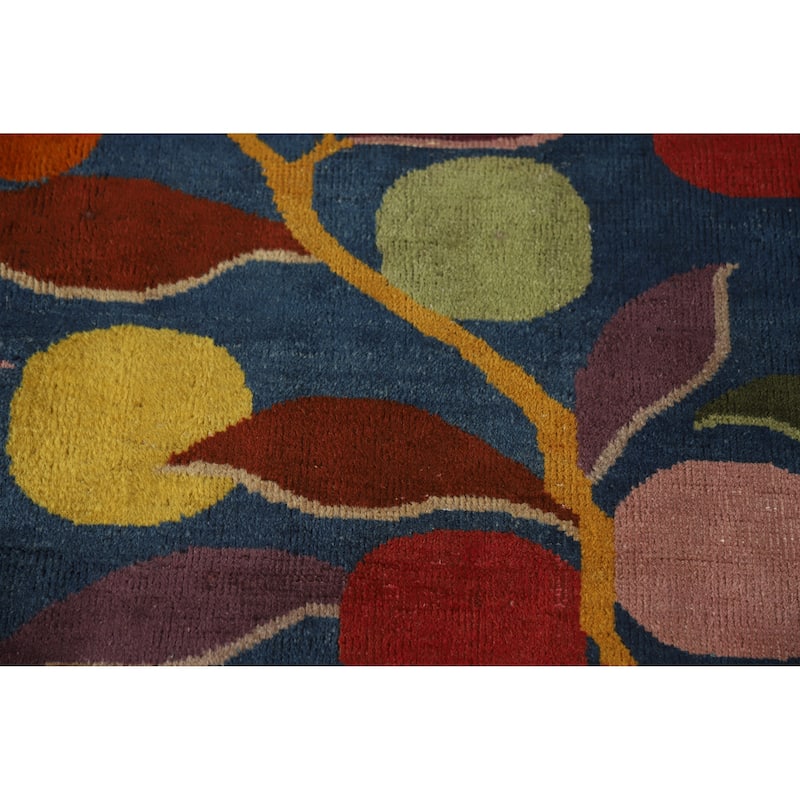 Vegetable Dye Art Deco Chinese Antique Rug Hand-Knotted Wool Carpet - 6'11" x 10'8"