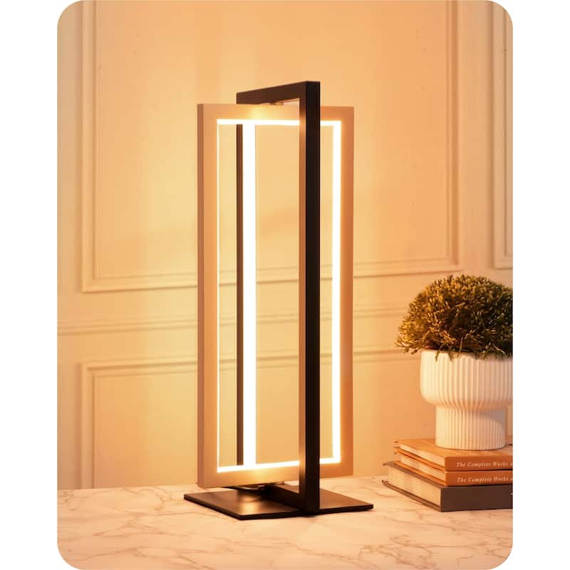 LED Table Lamp, 3 Color Temperatures Bedside Lamp (3000K 4500K 6000K), 750LM Touch Stepless Dimmable Nightstand Lamp - Gold
