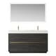 preview thumbnail 56 of 84, Huesca Bath Vanity with Composite Integral Sink Top and Mirror 60in. Double Sink - North American Black Oak