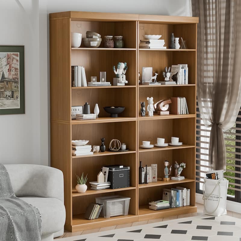 Doorless Wood Bookshelf Storage Cabinet Bookcase&Office Cabinet for Kitchen Bedroom Entryway Living Room Dinning Room