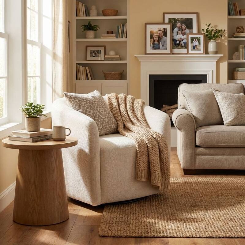 HomePop Nora Upholstered Swivel Accent Chair