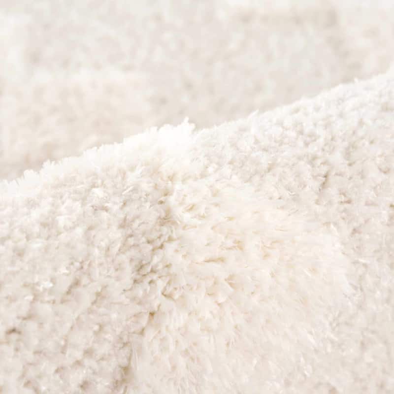 Hauteloom Hija Living Room, Bedroom Area Rug - Plush Pile - Beige, White - 2' x 3'