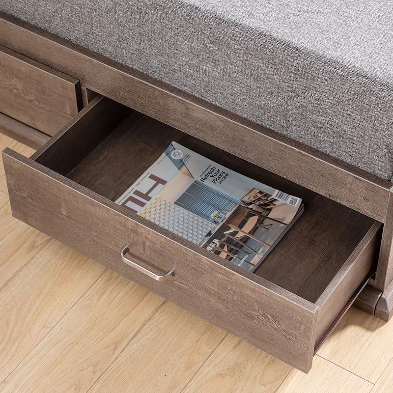 DH BASIC Contemporary 3-Drawer Storage Platform Bed by Denhour