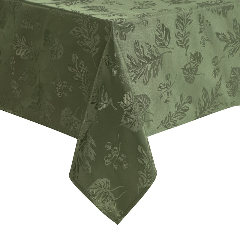 Elegant Woven Leaves Jacquard Damask Tablecloth