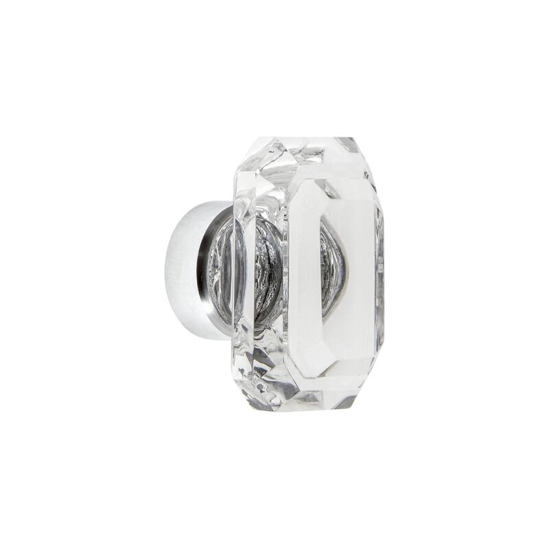 Grandeur BAGU-CRYS-KNOB Baguette 1-9/16” Luxury Solid Crystal Emerald - Bright Chrome