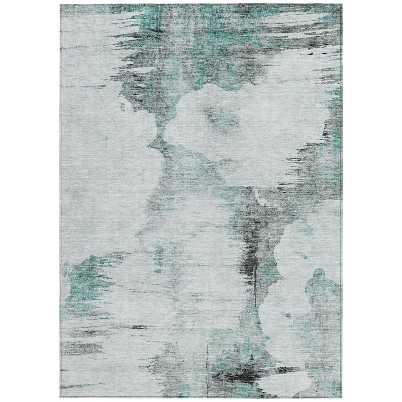 HomeRoots Abstract Transitional Rectangle Outdoor Rug