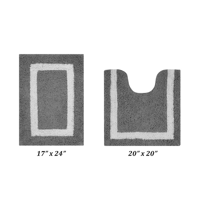 Better Trends Hotel Collection in Race Track 100% Cotton Super Absorbent Reversible Double Sided Machine Washable Bath Mat Rug