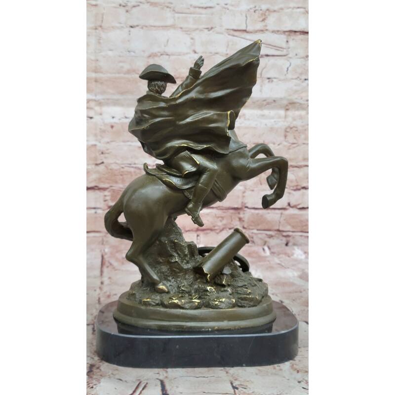 Bronze Napoleon Crossing The Alps On Imitative Horse Statue – Historical Military Art