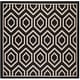 preview thumbnail 44 of 79, SAFAVIEH Courtyard Carolee Indoor/ Outdoor Patio Backyard Rug 7'1 x 7'1 Square - Black/Beige