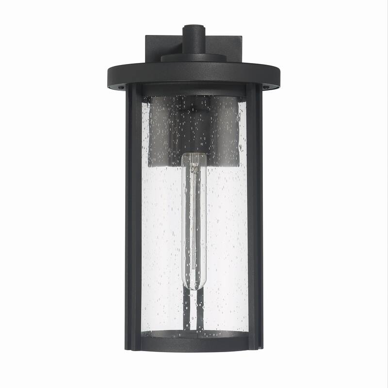 Maude Metal and Glass Wall Mounted Outdoor Wall Light - 8.8"L x 8.0"W x 14.8"H