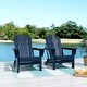 preview thumbnail 60 of 129, POLYTRENDS Laguna All Weather Poly Outdoor Adirondack Chair - Foldable (Set of 2) Navy Blue