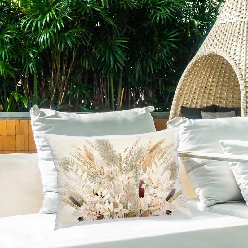 Stupell Natural Wheat & Country Herbs Printed Outdoor Throw Pillow Design by Val Rhodes