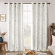 preview thumbnail 1 of 12, Deconovo Total Blackout Window Curtains with Floral Pattern 2 Panels 52 x 63 Inch - Beige