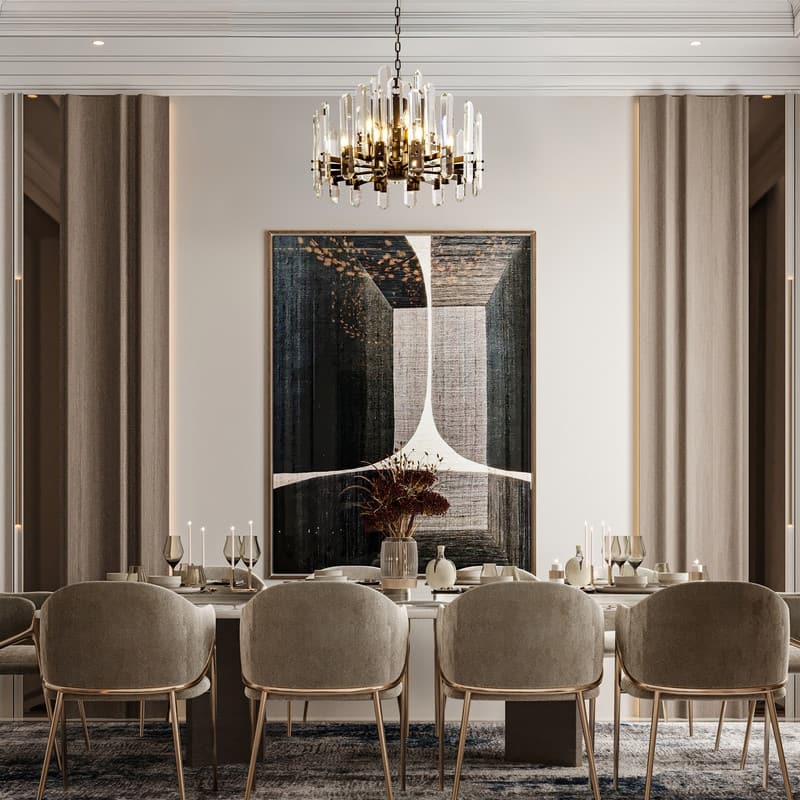 KAYLA 54in Modern Luxury Crystal Chandelier Lighting - LED Ceiling Light Fixture