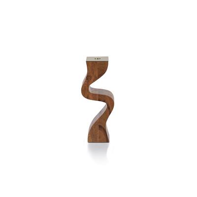 Fano Acacia Wood Taper Candle Holder w/ Metal Trim