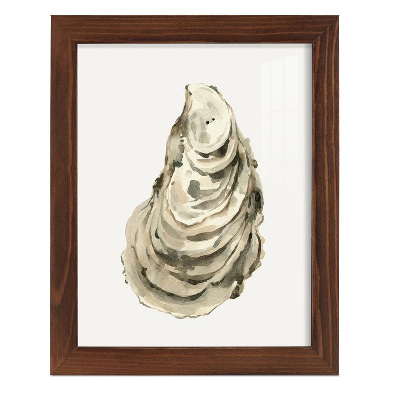 Neutral Oyster Study I -Framed Print w/glass-Cherry Red
