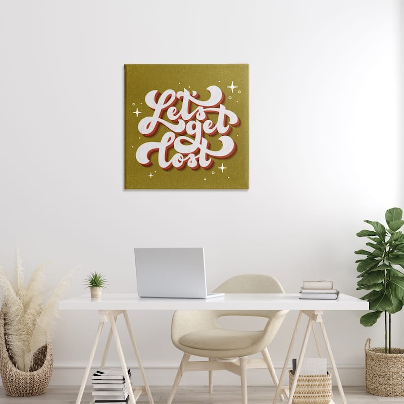 Stupell Let's Get Lost Retro Lettering Canvas Wall Art Design By Sarah Hickman