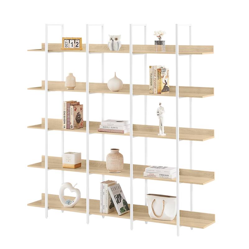 GDFStudio - Ethan Walker Five-Tier Industrial Open Bookcase Designed for Home Office and Living Spaces
