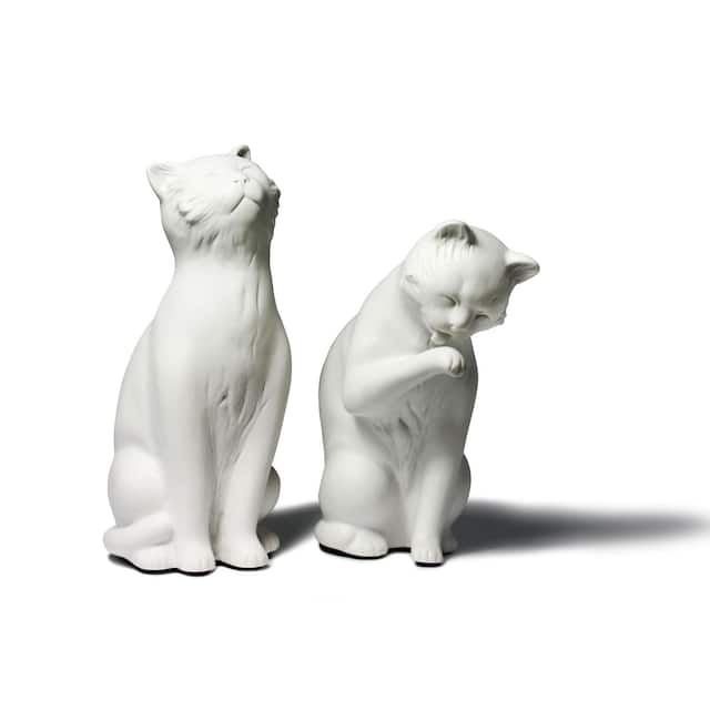 White Cat Bookend Set