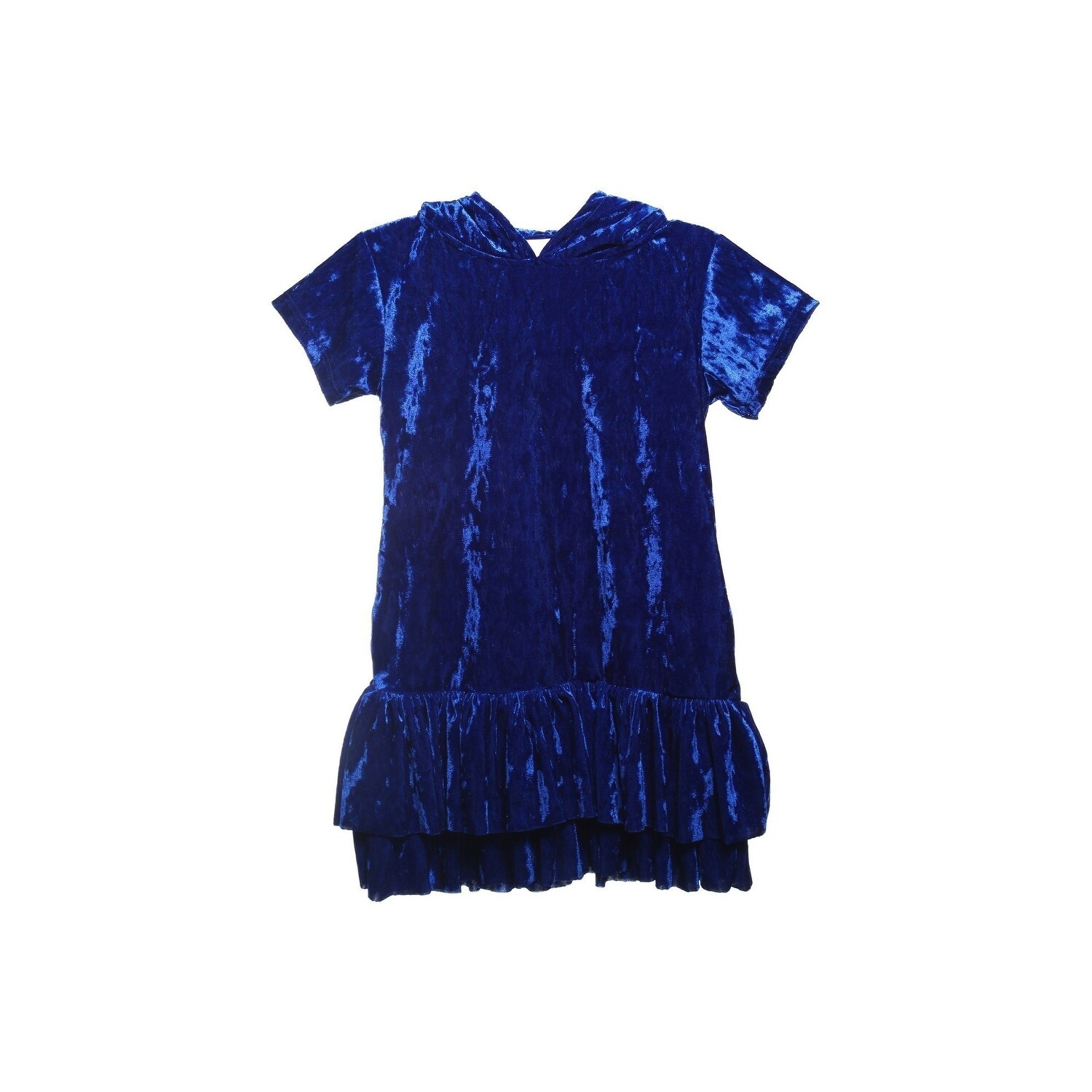 blue velvet girls dress