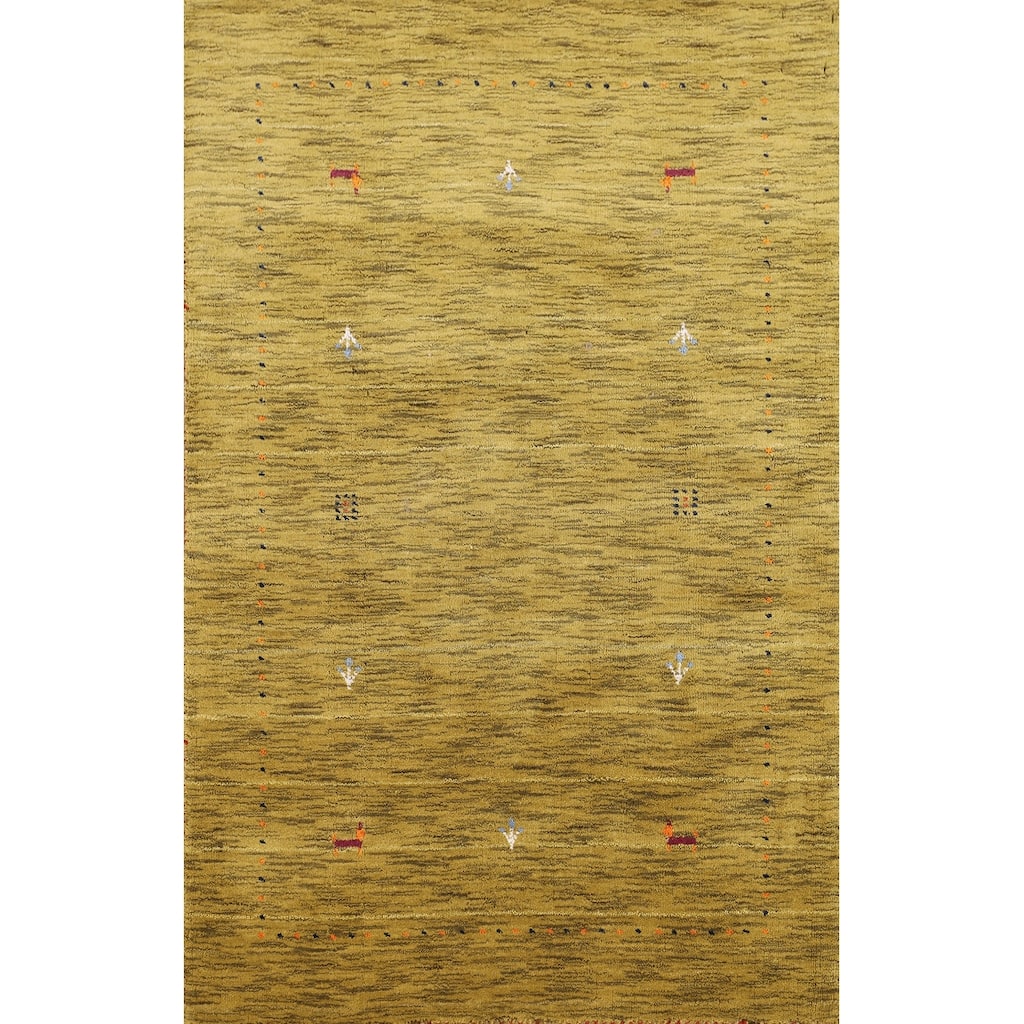 Tribal Gabbeh Indian Accent Rug Handmade Wool Carpet - 3'2" x 4'11"