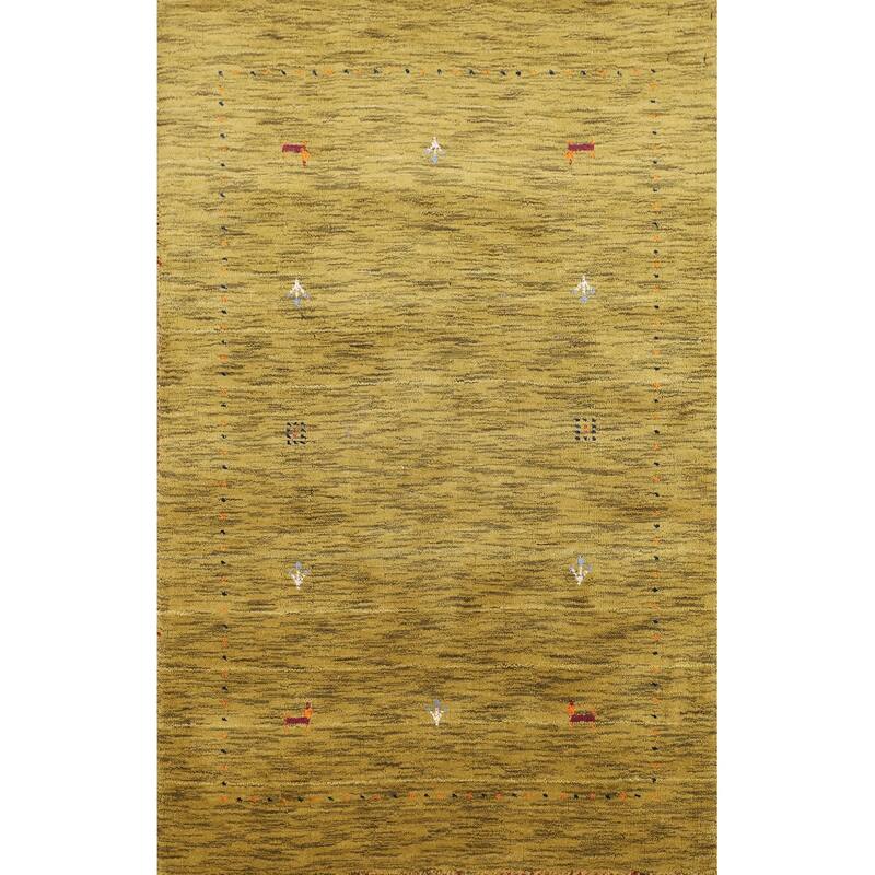 Tribal Gabbeh Indian Accent Rug Handmade Wool Carpet - 3'2" x 4'11"