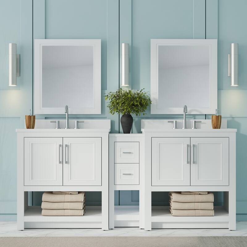 Blakely Double Vanity with Mirror and 12-inch Cabinet