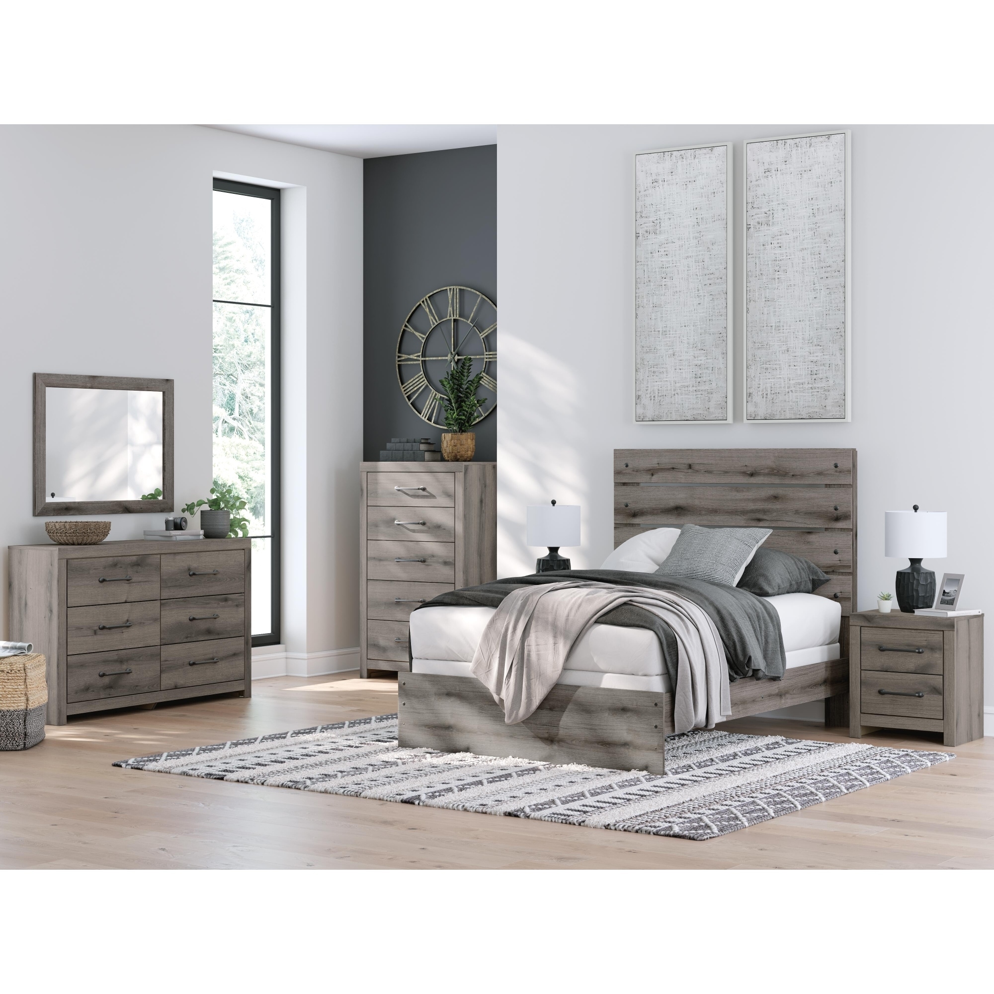 Signature Design by Ashley Fondenlane Brown Gray Bedroom Mirror - 42"W x 2"D x 31"H