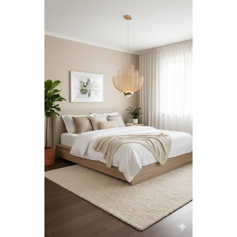 Gold Metal LED 3 Tier Chandelier