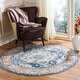 preview thumbnail 42 of 161, SAFAVIEH Monaco Lillie Boho Medallion Distressed Area Rug 10' Round - Navy/Light Blue
