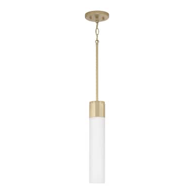 Sutton 1-light Soft Gold Mini Pendant w/ Soft White Glass
