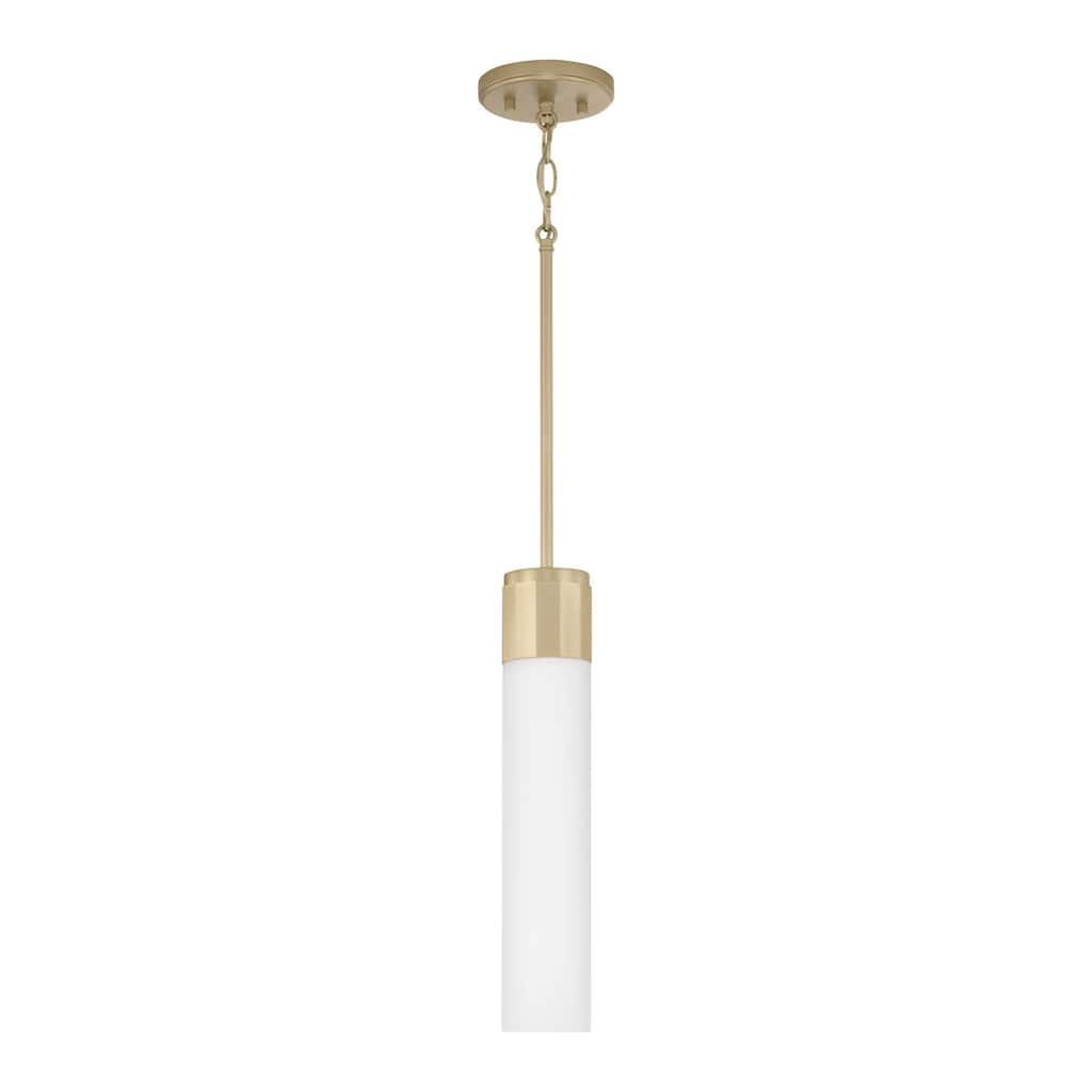 Sutton 1-light Soft Gold Mini Pendant w/ Soft White Glass