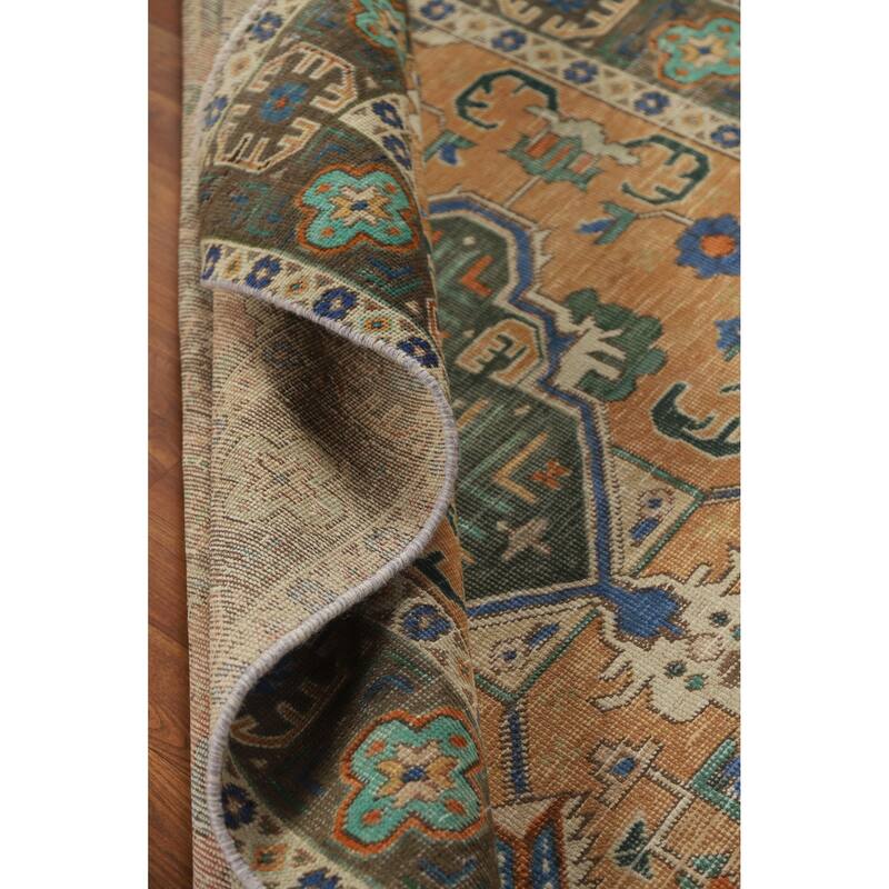 Hand Knotted Oriental 100% Wool Carpet Traditional Medallion Oranges & Rust Tabriz Area Rug - 6' 4'' X 4' 11''